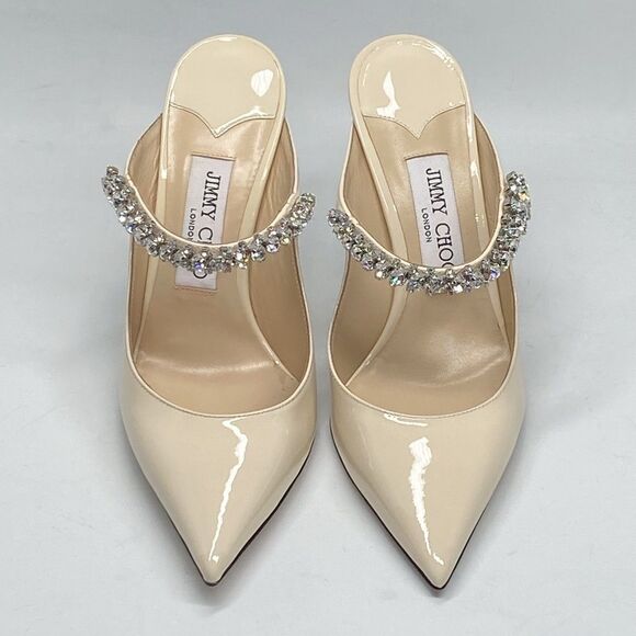 Jimmy Choo Bing 100MM Embellished Patent Leather Mules size 37 - Picture 4 of 15